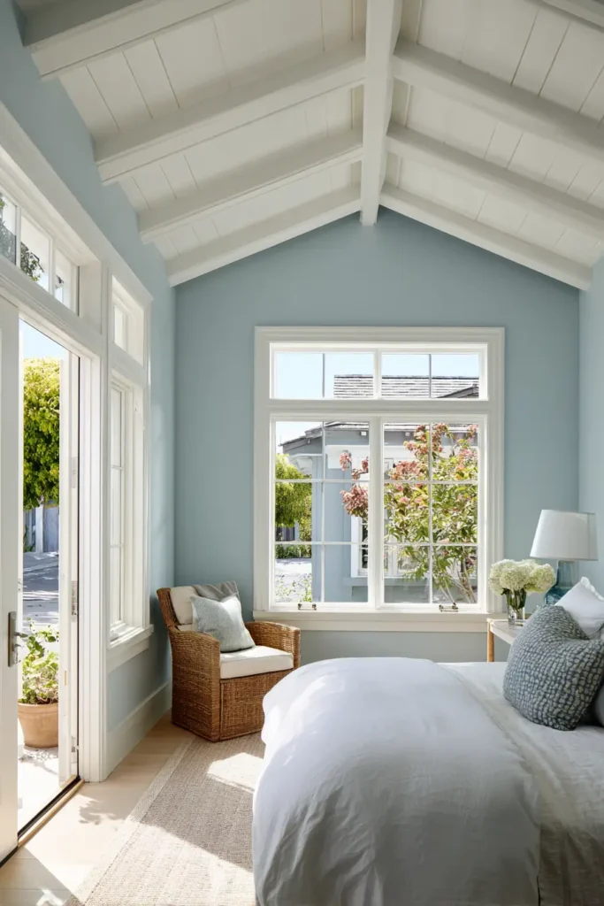 Light Blue Walls with White Ceilings