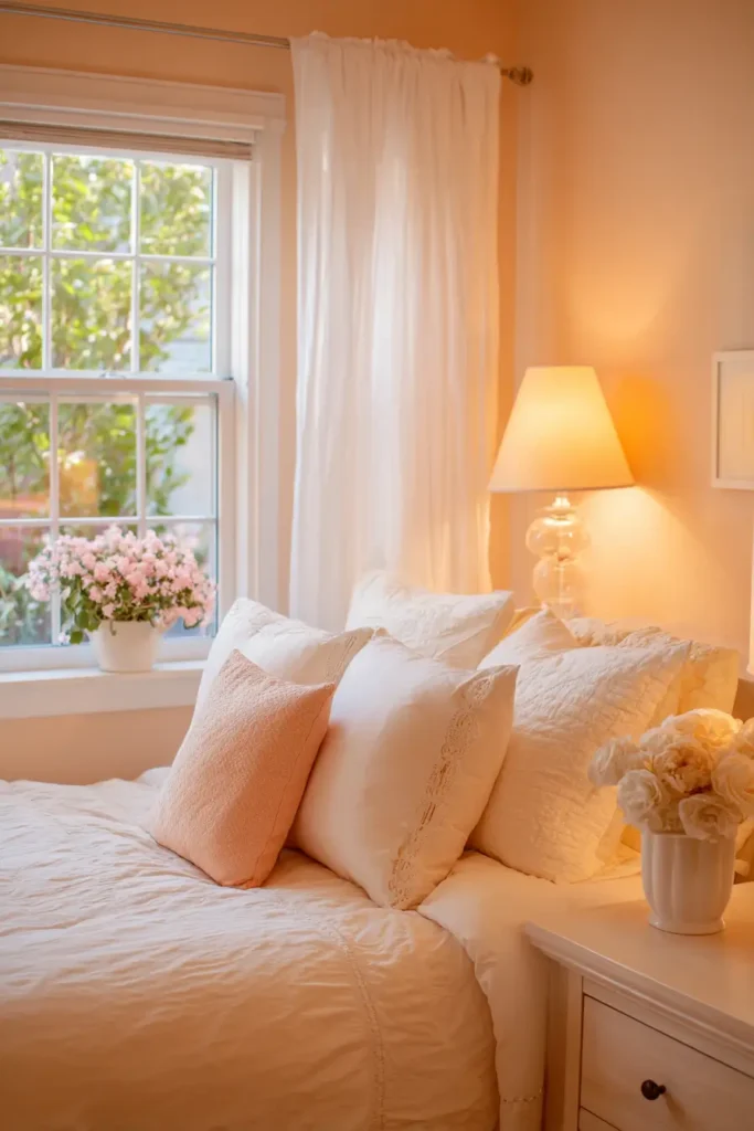 Light Peach Walls for Soft Warmth