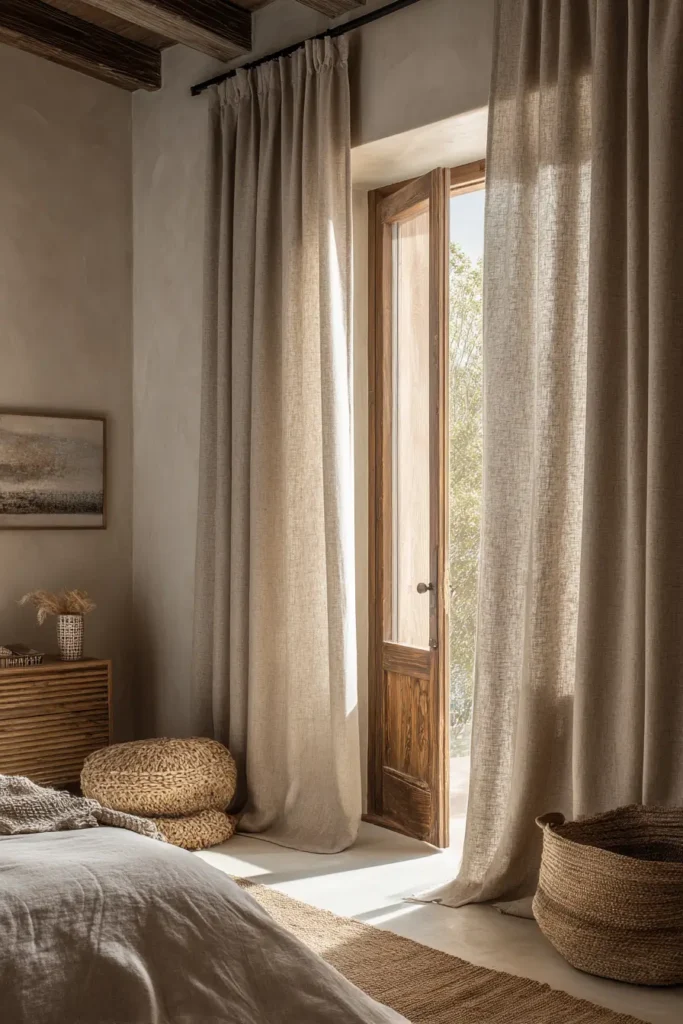 Linen Curtains for a Relaxed Bedroom Feel