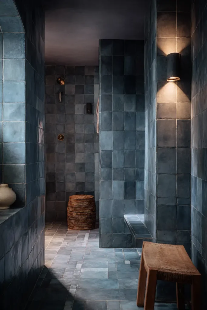 Matte Dark Blue Tiles for Soft Mood