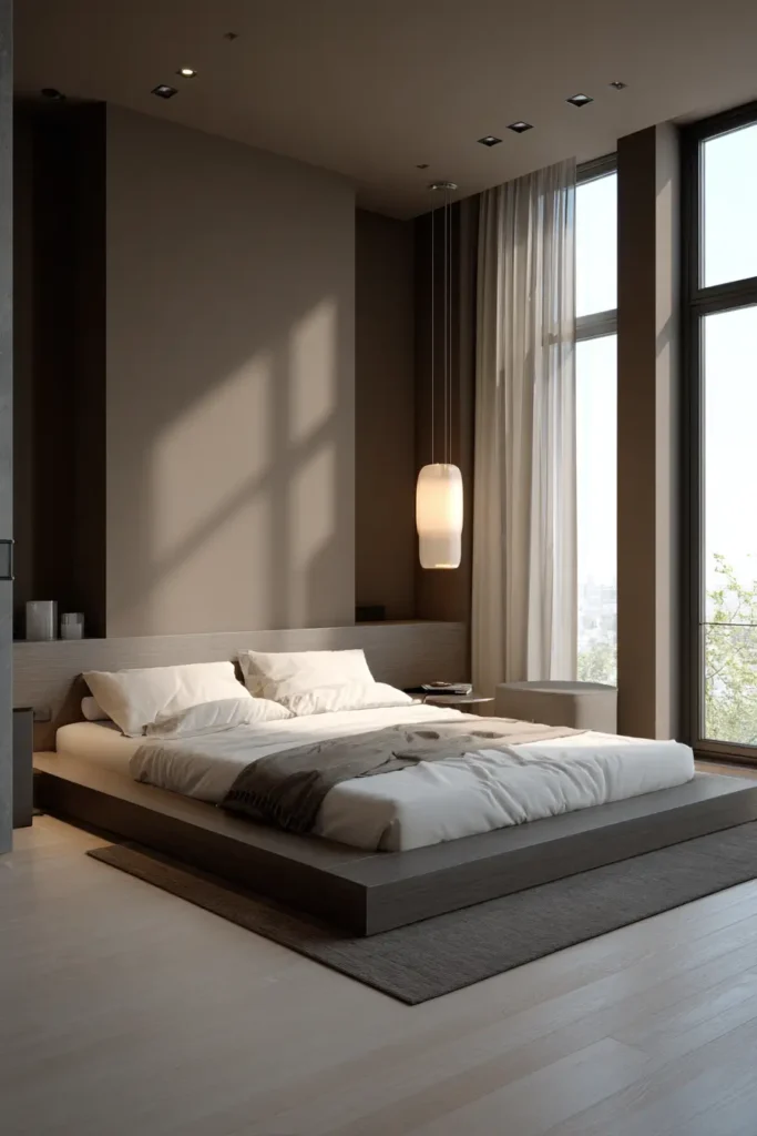 Modern Brown Wall Bedrooms with Clean Lines