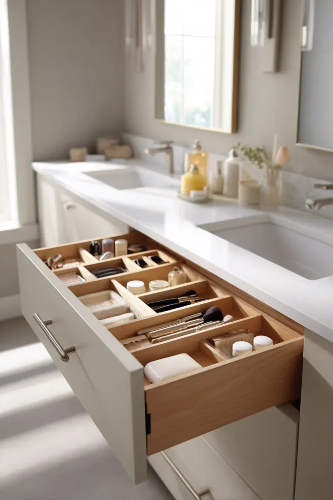 Organized Vanity Storage That Reduces Clutter