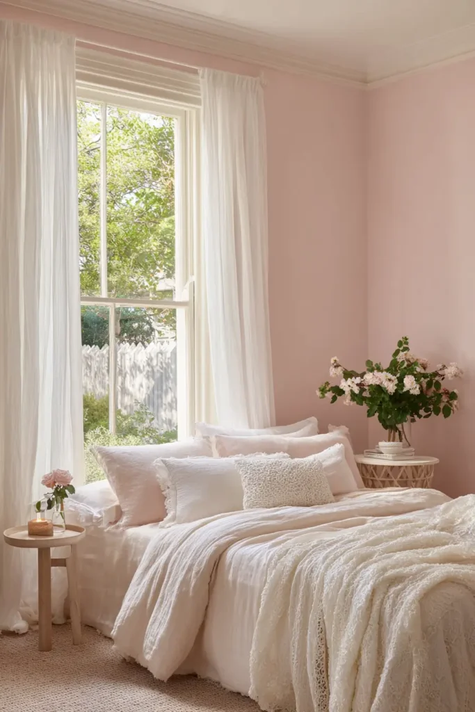 Pale Pink Walls for Gentle Cheerfulness