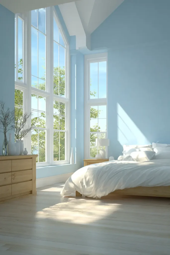 Pale Sky Blue Walls for an Airy Feel