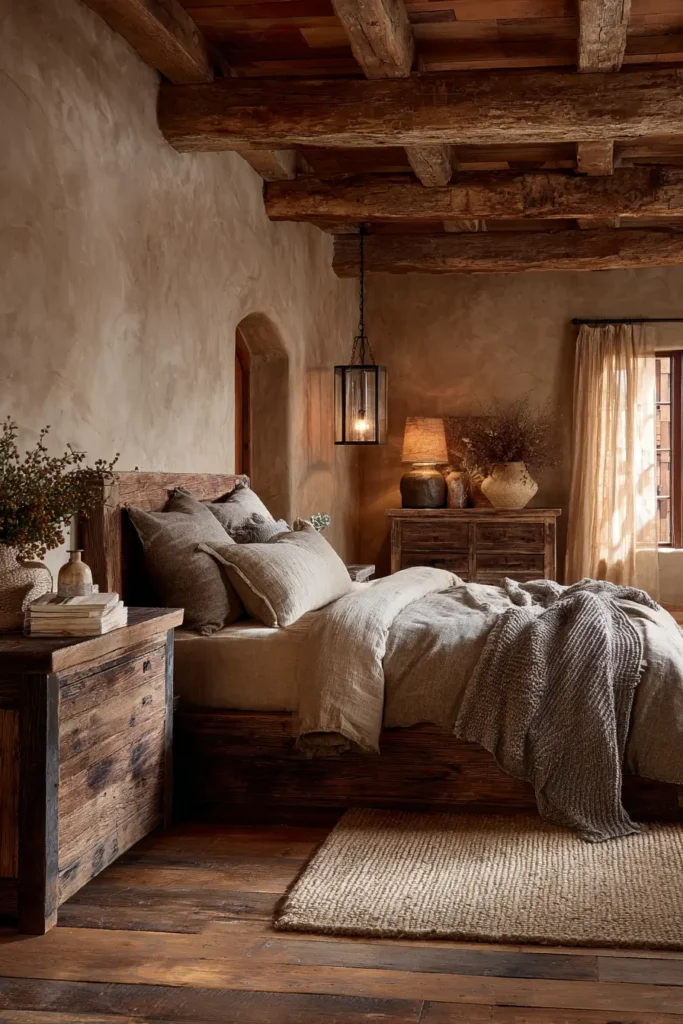 Rustic Brown Wall Bedrooms That Feel Natural