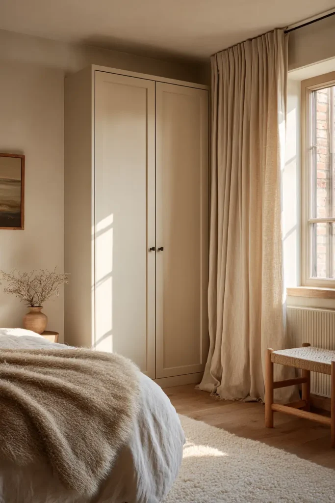 Soft Curtain Closet Doors That Complete the Bedroom