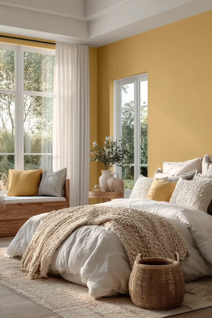 Soft Mustard Walls for Warm Energy