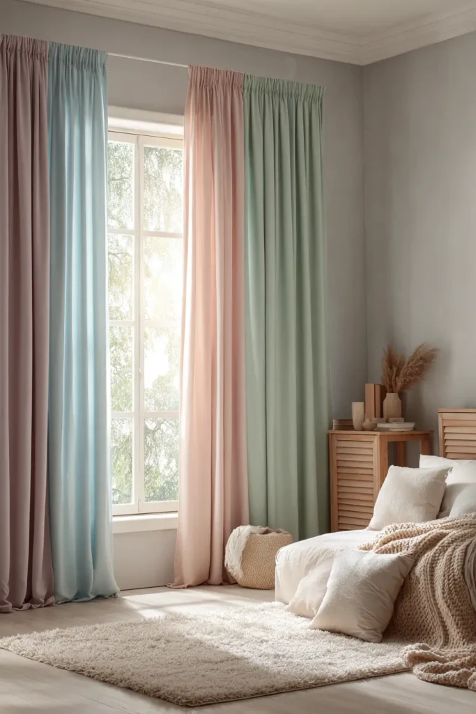 Soft Pastel Curtains for Gentle Color