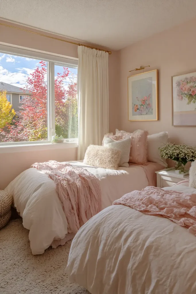 Soft Pastel Twin Bedrooms That Feel Cute