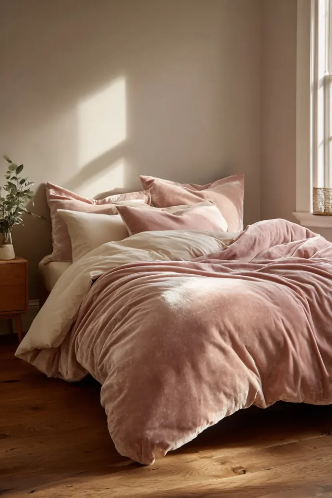 Velvet Blush Pink Bedding