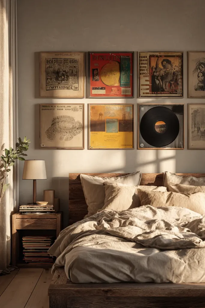 Vintage Vinyl Album Displays That Add Warmth